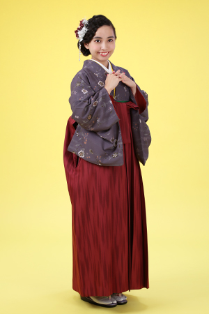 グレー×エンジ　矢羽レンタルセット