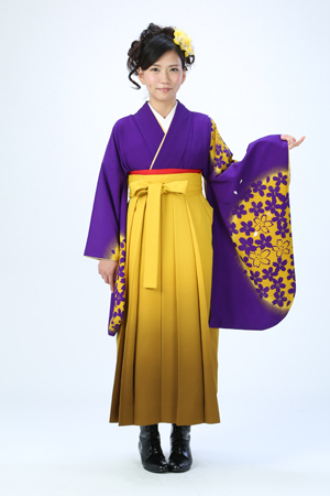紫 × 黄花 桜 袴レンタルセット