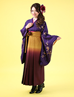 紫×からし　金箔梅袴レンタルセット